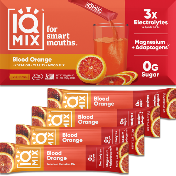 Iqmix Sugar Free Electrolytes Powder Packets - Hydration Supplement Drink Mix with Keto Electrolytes, Lions Mane, Magnesium L-Threonate, and Potassium